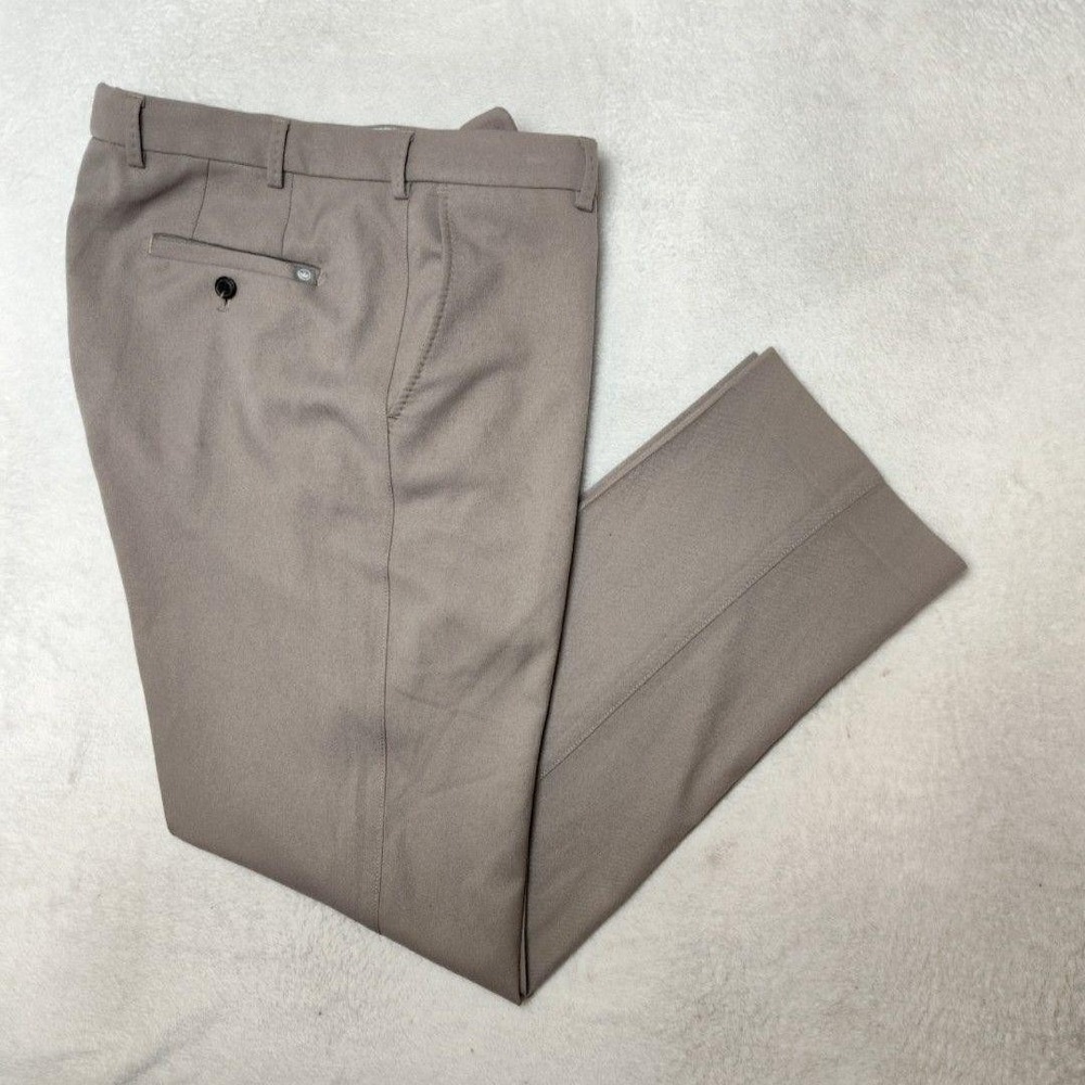 Peter Millar Pants Mens 34x31 Beige Golf Charlotte Performance Flat Dress Slacks